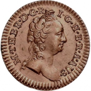 Аверс монеты Австрия, 1 пфенниг, 1748-1750