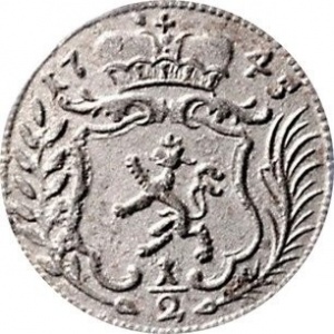 Аверс монеты Австрия, ½ крейцера, 1744-1745