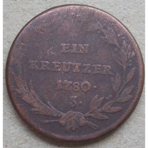 Реверс монеты Австрия, 1 крейцер, 1780