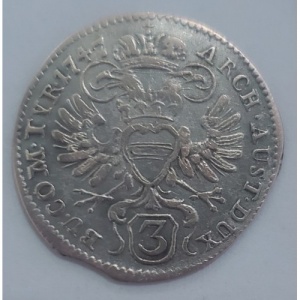 Реверс монеты Австрия, 3 крейцера, 1746-1749