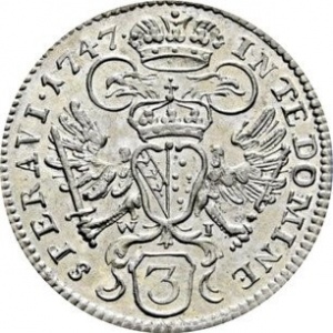Реверс монеты Австрия, 3 крейцера, 1746-1747