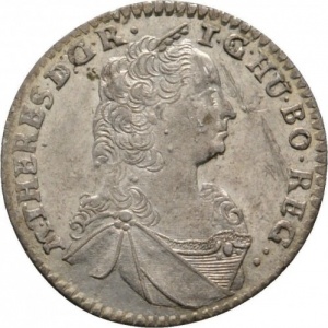 Аверс монеты Австрия, 3 крейцера, 1748-1765, Мария Терезия - Орел с гербом Тироля