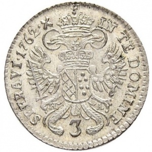 Реверс монеты Австрия, 3 крейцера, 1748-1762, Франц I - Орел с гербом Тироля
