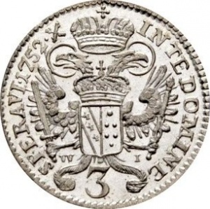 Реверс монеты Австрия, 3 крейцера, 1750-1763, Франц I