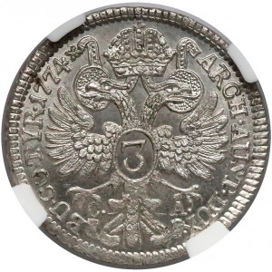 Реверс монеты Австрия, 3 крейцера, 1765-1780