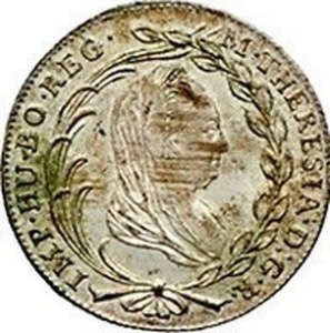 Аверс монеты Австрия, 5 крейцеров, 1778-1779, Орел с гербом Тироля