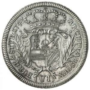Реверс монеты Австрия, 6 крейцеров, 1743-1745