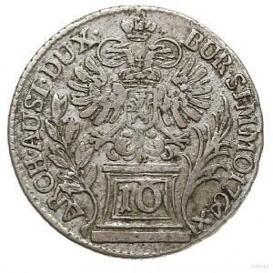 Реверс монеты Австрия, 10 крейцеров, 1754-1765, Мария Терезия - Орел с гербом Штирии