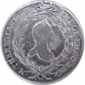 Аверс монеты Австрия, 10 крейцеров, 1754-1765, Мария Терезия - Орел с гербом Тироля