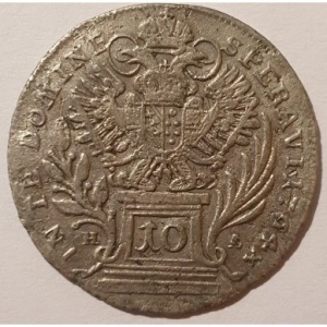 Реверс монеты Австрия, 10 крейцеров, 1754-1766