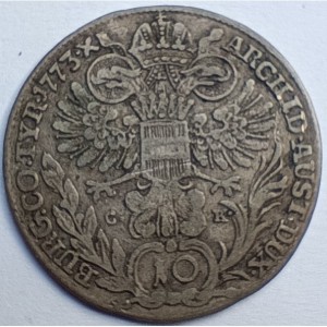 Реверс монеты Австрия, 10 крейцеров, 1768-1780, Мария Терезия - Вена