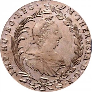 Аверс монеты Австрия, 10 крейцеров, 1770-1780, Мария Терезия - Халль-ин-Тироль