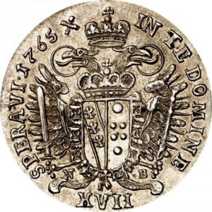 Реверс монеты Австрия, 17 крейцеров, 1765