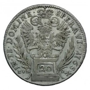 Реверс монеты Австрия, 20 крейцеров, 1765