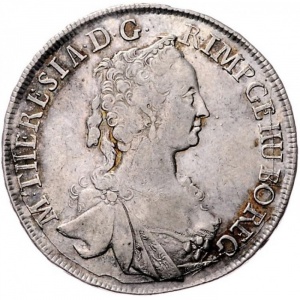 Аверс монеты Австрия, ½ талера, 1754-1757