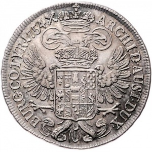 Реверс монеты Австрия, ½ талера, 1754-1757