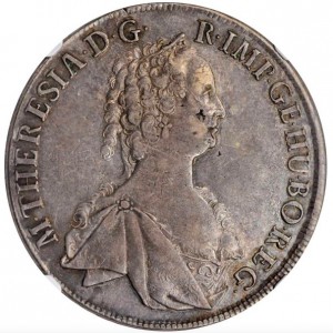 Аверс монеты Австрия, 1 талер, 1746-1753, Мария Терезия - орел с гербом Австрии в центре