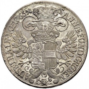 Реверс монеты Австрия, 1 талер, 1758-1765, Мария Терезия - Святая Анна и герб Австрии на реверсе