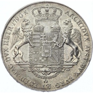 Реверс монеты Австрия, 1 талер, 1790, Леопольд II - герб держат гриффоны на реверсе