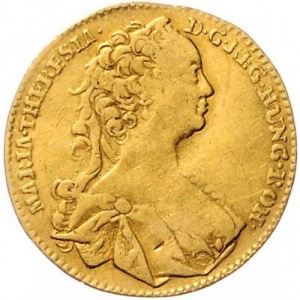 Аверс монеты Австрия, 1 дукат, 1743-1745