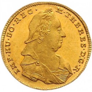 Аверс монеты Австрия, 1 дукат, 1768-1779, Мария Терезия - орел с гербом Тироля