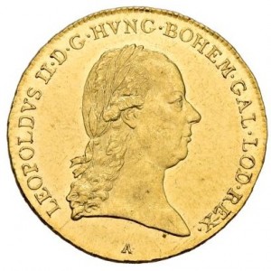Аверс монеты Австрия, 1 дукат, 1790, Леопольд II, герб на реверсе