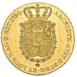 Реверс монеты Австрия, 1 дукат, 1790, Леопольд II, герб на реверсе