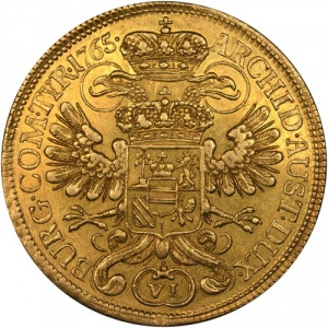 Реверс монеты Австрия, 6 дукатов, 1765