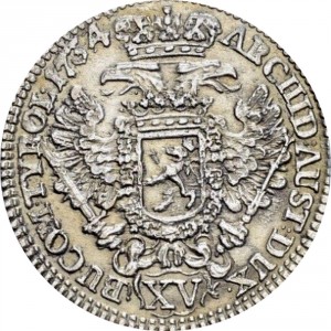 Реверс монеты Австрия, 15 крейцеров, 1734