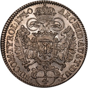 Реверс монеты Австрия, ¼ талера, 1740