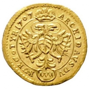 Реверс монеты Австрия, ⅛ дуката, 1707