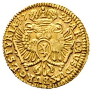 Реверс монеты Австрия, ⅛ дуката, 1729