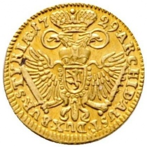 Реверс монеты Австрия, ¼ дуката, 1720-1729