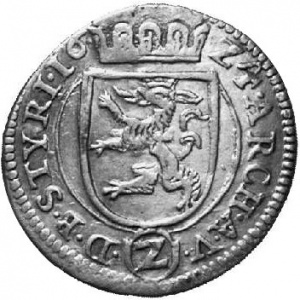 Реверс монеты Австрия, 2 крейцера, 1624