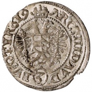 Реверс монеты Австрия, 3 крейцера, 1614-1619