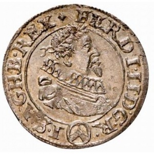 Аверс монеты Австрия, 3 крейцера, 1620-1637, Имперский орел с гербом Вены внутри, отметка V в круге