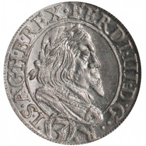 Аверс монеты Австрия, 3 крейцера, 1637-1657, Три герба на реверсе, левый герб - Штирия