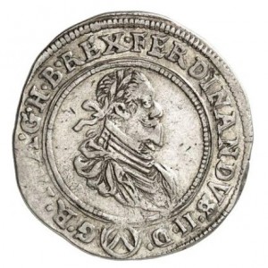 Аверс монеты Австрия, ¼ талера, 1625, Фердинанд II, коронованный имперский орел с гербом
