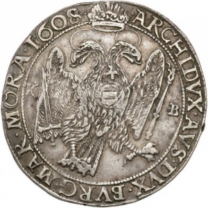 Реверс монеты Австрия, 1 талер, 1601-1609, Рудольф II, имперский орел