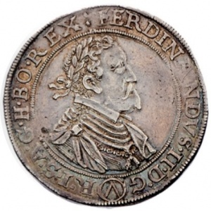 Аверс монеты Австрия, 1 талер, 1624-1625, Фердинанд II, 5 гербов