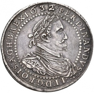 Аверс монеты Австрия, 2 талера, 1625-1632, Фердинанд II, Корона над овальным гербом