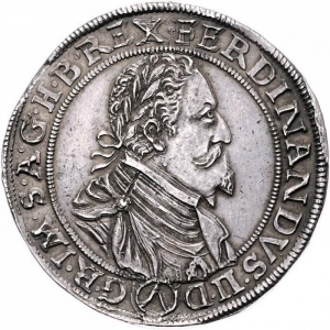 Аверс монеты Австрия, 2 талера, 1625-1636, Фердинанд II, герб Вены ниже имперского орла