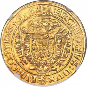 Реверс монеты Австрия, 10 дукатов, 1616, Матиас