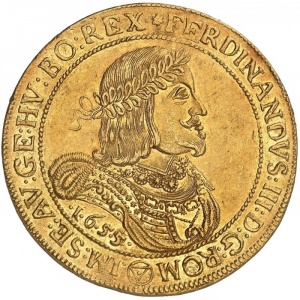 Аверс монеты Австрия, 10 дукатов, 1655, Фердинанд III