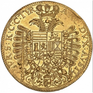 Реверс монеты Австрия, 10 дукатов, 1655, Фердинанд III