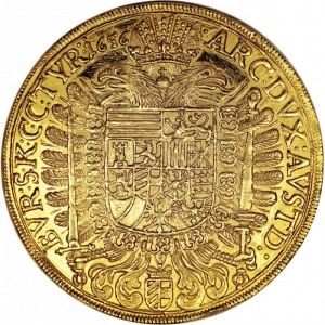Реверс монеты Австрия, 10 дукатов, 1656-1657, Фердинанд III