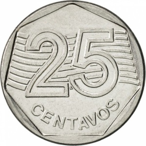 Реверс монеты Бразилия, 25 сентаво, 1994-1995