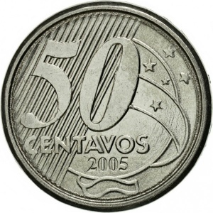 Реверс монеты Бразилия, 50 сентаво, 2002-2024
