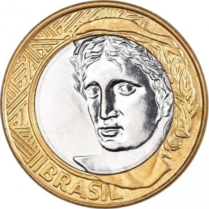 Аверс монеты Бразилия, 1 реал, 2002-2024
