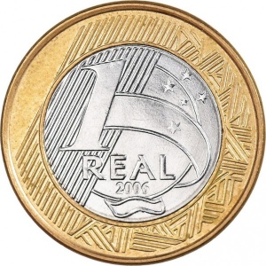 Реверс монеты Бразилия, 1 реал, 2002-2024